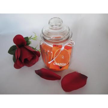 Scented Orange Color Glass Jar Candle