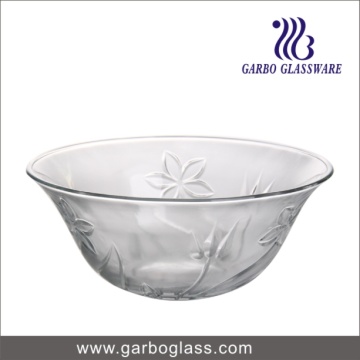 Grand bol de soupe de verre rond et transparent