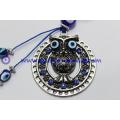 Shambhala round alloy owl evil eye keychain wholesale