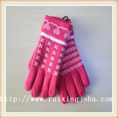 women's knitted jacquard weave gloves