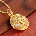 Gold Plating Pendants Facing Left Girl Head Pendant