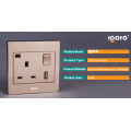 China Supply 13A Wall Socket com 1 a USB Socket, British Standard Wall Outlet com USB