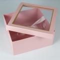 Pink wedding gift box with clear window