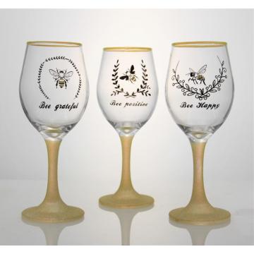 Glitzer Glas Personalisiertes Weinglas Goblet Bienendesign