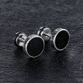 Stainless steel vintage gold stud earrings for men