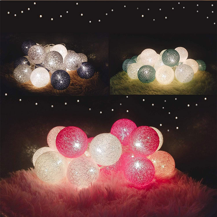 cotton ball battery operated string lights