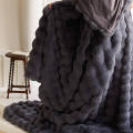 Luxury Warm Bubbly Rabbit Fur Blanket for Winter