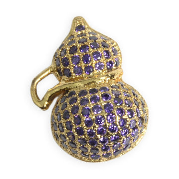 Bijoux pendentifs en forme de calabash à la mode avec zircon cubique violet