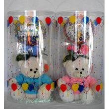 Plastic PVC cylinder box for christmas gift decoration