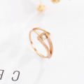 Simples Aço Inoxidável Rose Gold Ring Band Atacado