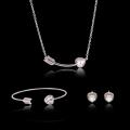 Fashion Contracted Style Jewelry Silver Plated Diamond Jewelry Sets