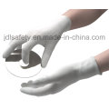 White Nylon Glove with PU Coated on Fingertips (PN8011)