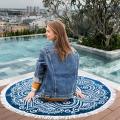 Boho Mandala Jacquard Velour Cotton Round Beach Towel