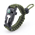 Wide Firefighter Paracord Bracelet With Compass