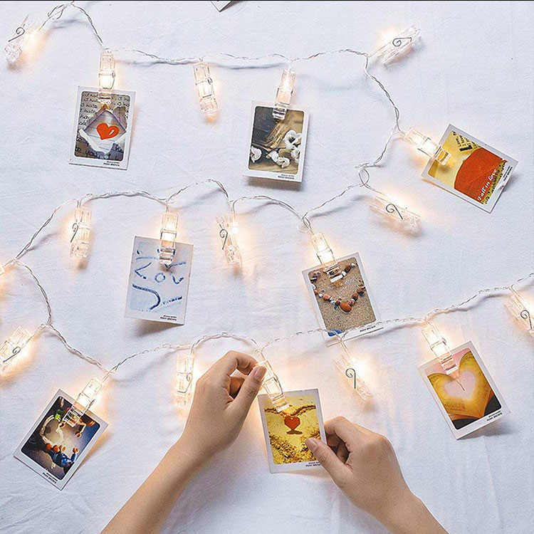 led fairy lights transparent cable led photo clips