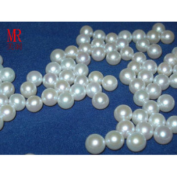 7-8mm White Round Fresh Water Pearls Beads