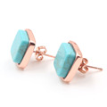 Natural crystal stone agate earrings earring stud