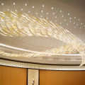 Gran salón de banquetes del hotel proyecto de oro lámpara de araña led