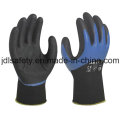 Gants de travail bleu avec Sandy Nitrile enduction (N1605)