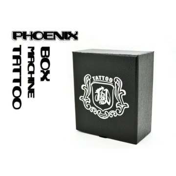 Boîte de machine à tatouer en cuir de haute qualité avec logo Phoenix