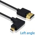 Ângulo de 90 graus Micro HDMI Cabo masculino