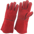 Red Cowhide Split Leather Industrial Hand Safety soldagem luvas de trabalho (111032)