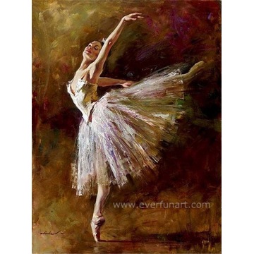 Pintura a óleo handmade moderna da bailarina na lona para a decoração Home (EIF-200)