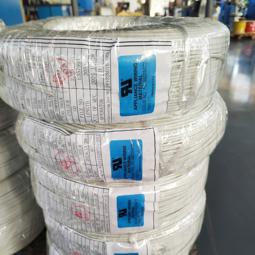 Silicone braid wire UL3122 18# WHITE Silicone braid wire UL3122 18# WHITE