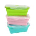 For Student Foldable Take Out Lunch Box Silicone Food Container