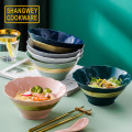 Golden Ring Pattern Noodle Soup Rice Bowl Household