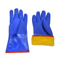 Blue PVC-beschichtete Handschuh-Baumwoll- baumwollte Kaschmir