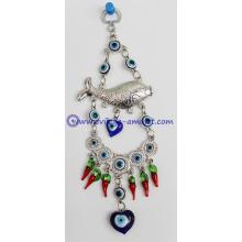 Blue Evil Eye with Lucky Fish Amulet or Hanging Decoration Ornament  Evil Eye Beads