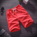 Shorts masculinos casuais com cordões