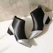 New Style Autumn Block Heel Metallic Color Ankle Boots (YX-3)