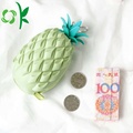 Porte-monnaie en silicone de forme ananas avec fermeture à glissière