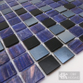 Glass mosaic tiles with composite color patterns