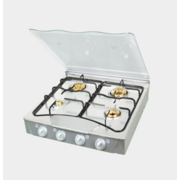 4 Burner Glasstop Gas Cooker with Lid