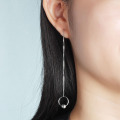 Stainless steel long chain drop earrings