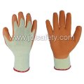 Polyester Work Glove with Latex Coating on Palm (LY2012) -Orange