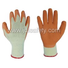 Polyesterarbeiten Handschuh mit Latex-Beschichtung auf der Handfläche (LY2012)-Orange