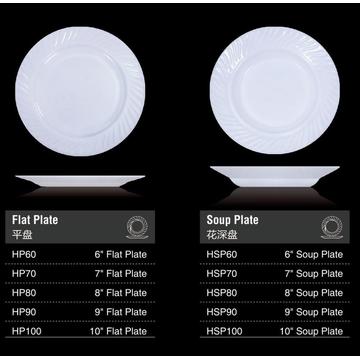 Platos transparentes de sopa redonda de vidrio