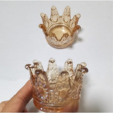 Pots de bougie en verre en forme de couronne de petite taille