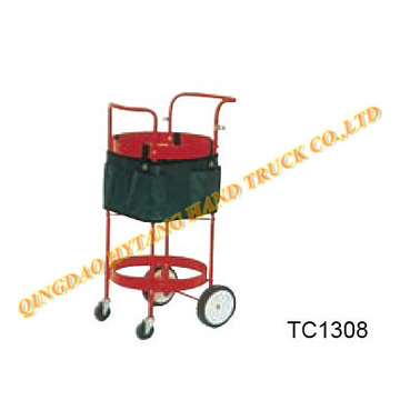 Chariot d'outil métallique rouge, matériel de jardinage