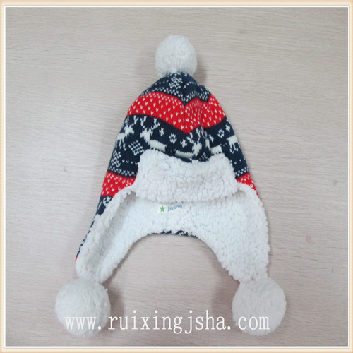 Kids Lamb wool lining Knitted Hat