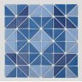 Blue triangle art wall tiles for swimming pool