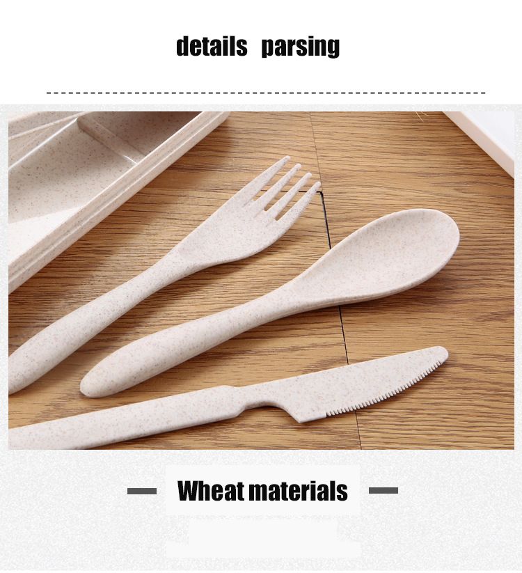 Wheat Straw Spoon Fork Knife Set