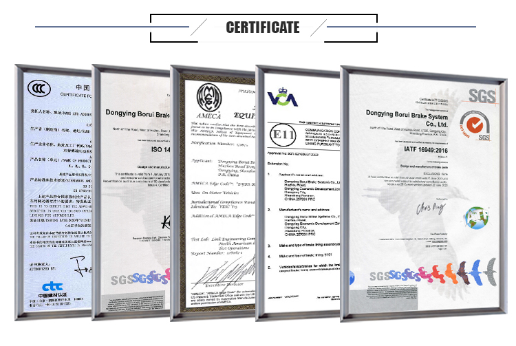 Certificate For Brake Pads Certificate For Brake Pads