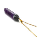 Simple Gemstone Amethyst Crystal Necklace For Women