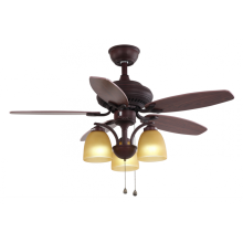 Ventilateur de plafond décoratif marron avec lumière