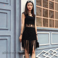 Sexy Cool Fringe mano Crochet Beachwear cubrir hasta Beach Dress